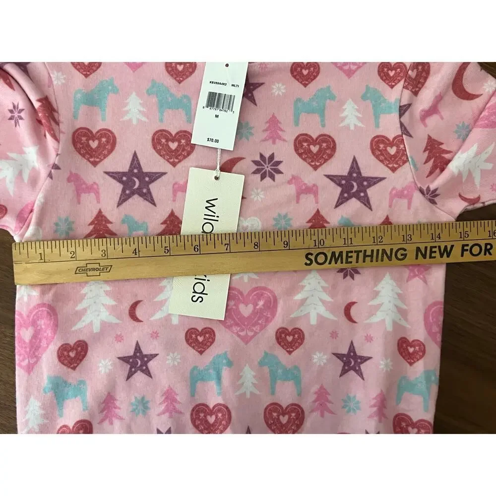 Wildfox Kids Pink Heart Star Print Sweatshirt NWT Size 7/8 Girls